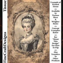 Vervallen Frans Barok Portret Sepia CW8L Decoupage