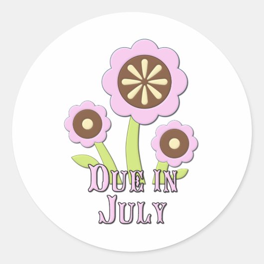 Vervallen in juli Verwachte moeder Ronde Sticker (Voorkant)