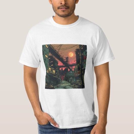 Vervallen stripstad t-shirt (Voorkant)