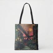 Vervallen stripstad tote bag (Voorkant)