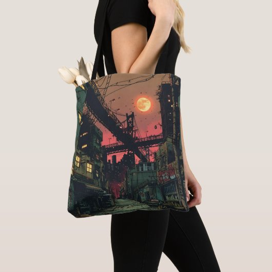 Vervallen stripstad tote bag (Dichtbij)