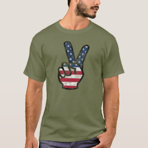 Vervallen vredesteken Amerikaanse vlag T-shirt
