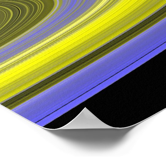 Vervalsing-kleur beeld van de ringen van Saturnus Poster (Hoek)
