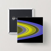 Vervalsing-kleur beeld van de ringen van Saturnus Vierkante Button 5,1 Cm (Voorkant /achterkant)