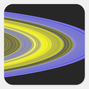 Vervalsing-kleur beeld van de ringen van Saturnus Vierkante Sticker