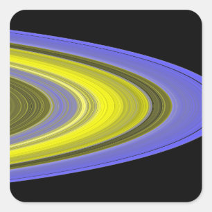 Vervalsing-kleur beeld van de ringen van Saturnus Vierkante Sticker
