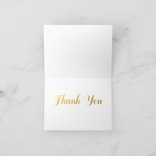 VERVALST GOUDEN TROUWKAART MET FOTO DANKJEWEL KAAR BEDANKKAART (Binnen)