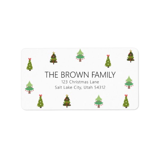 Vervalste kerstbomen Holiday Return Address Etiket (Voorkant)