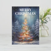 Vervalste kerstboomvakantiekaart feestdagenkaart (Staand voorkant)