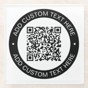 Vervang door je eigen geüploade QR-code of afbeeld Glazen Onderzetter