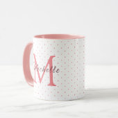 Vervang Jouw naam Charisma Red Monogram Initiaal Mok (Voorkant links)