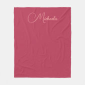 Vervang Jouw naam Modern Sjabloon Viva Magenta Fleece Deken (Voorkant)
