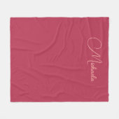 Vervang Jouw naam Modern Sjabloon Viva Magenta Fleece Deken (Voorkant (Horizontaal))