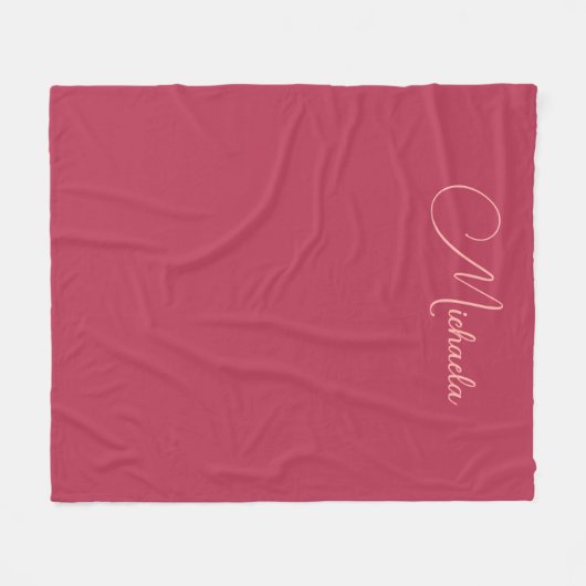 Vervang Jouw naam Modern Sjabloon Viva Magenta Fleece Deken (Voorkant (Horizontaal))