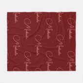 Vervang Jouw naam Sjabloon Dark Red Typografie Fleece Deken (Voorkant (Horizontaal))