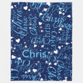 Vervang jouw naam sjabloon girly blauw fleece deken (Voorkant)