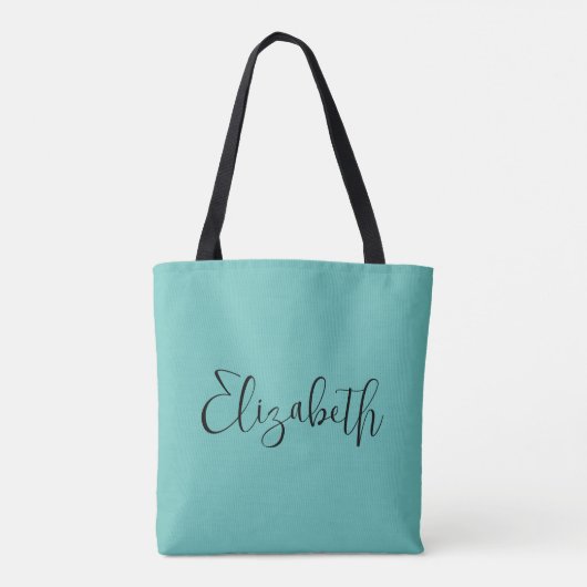 Vervang Jouw naam Tekst Moederdag Gift Light Blauw Tote Bag (Achterkant)