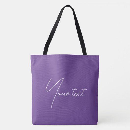 Vervang Jouw naam Tekst Paars Typografie Grote Tote Bag (Voorkant)