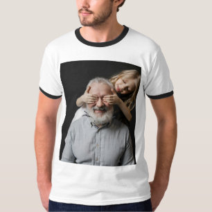 Vervang met Custom Photo Basic Ringer T-shirt