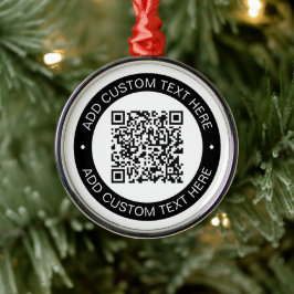 Vervang met je eigen geüploade QR-code of afbeeldi Metalen Ornament