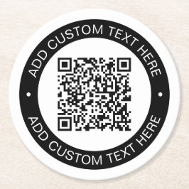 Vervang met je eigen geüploade QR-code of afbeeldi Ronde Kartonnen Onderzetter