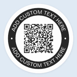 Vervang met je eigen geüploade QR-code of afbeeldi Ronde Sticker