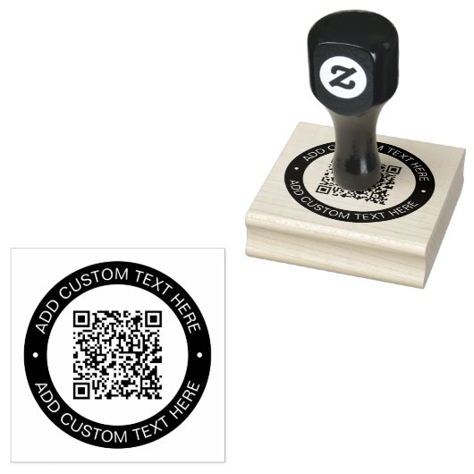 Vervang met je eigen geüploade QR-code of afbeeldi Rubberstempel (Gestempeld)
