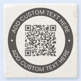 Vervang met je eigen geüploade QR-code of afbeeldi Stenen Onderzetter