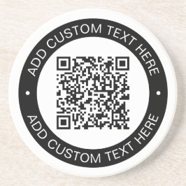 Vervang met je eigen geüploade QR-code of afbeeldi Zandsteen Onderzetter