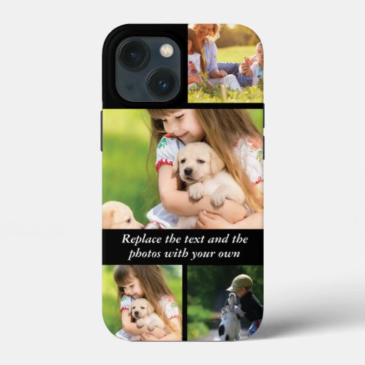 Vervang tekst en foto's door uw eigen Case-Mate iPhone case (Achterkant)