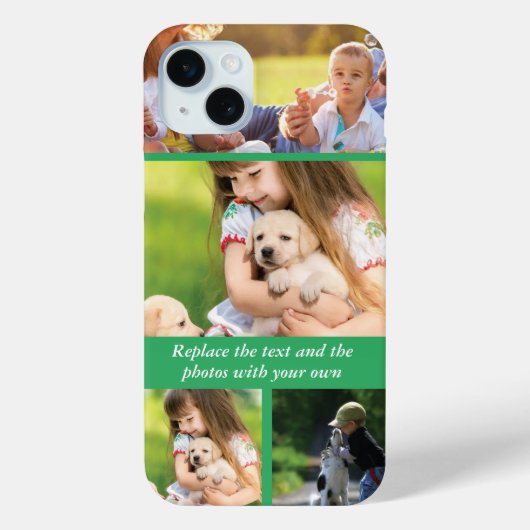 Vervang tekst en foto's door uw eigen Case-Mate iPhone case (Achterkant)
