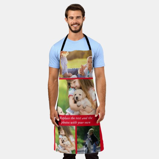 Vervang tekst en foto's door uw eigen schort (Gedragen)