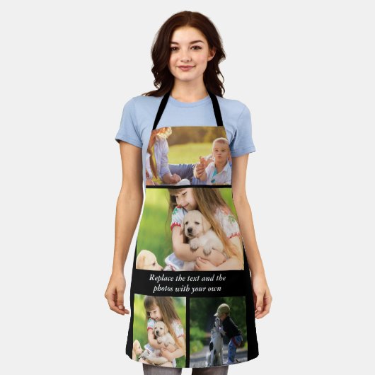 Vervang tekst en foto's door uw eigen schort (Gedragen)