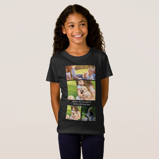 Vervang tekst en foto's door uw eigen t-shirt (Voorkant volledig)