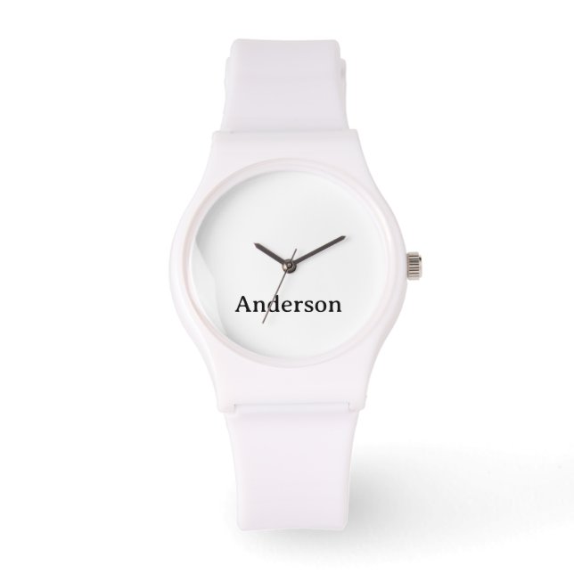 Vervang Tekst Siliconen Band Wit Horloge (Voorkant)