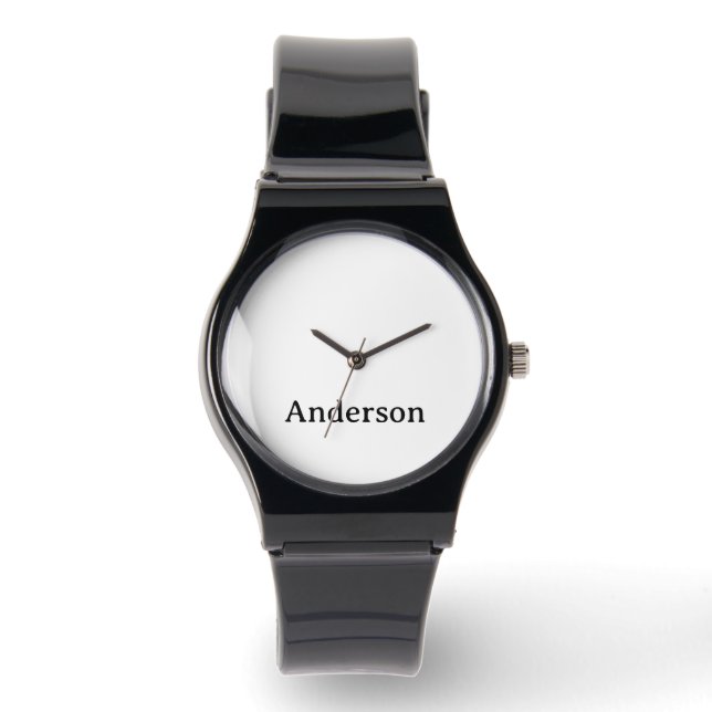 Vervang Tekst Siliconen Band Zwarte Horloge (Voorkant)