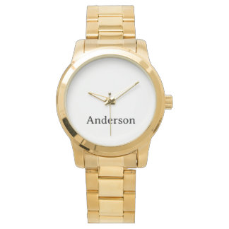 Vervang Tekst Unisex Overmaat Gouden Armband Horlo Horloge