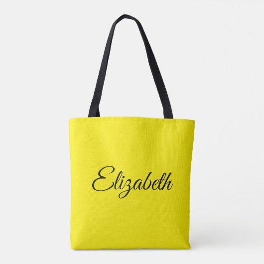Vervang uw eigen naam elegant script voor helder g tote bag (Achterkant)