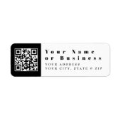 Vervang uw eigen QR-code | Modern Etiket (Voorkant)