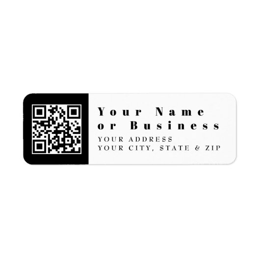 Vervang uw eigen QR-code | Modern Etiket (Voorkant)