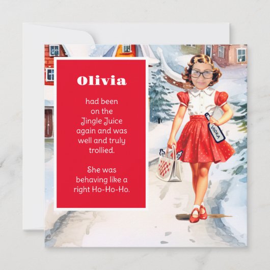 Vervang uw gezicht Kerstmis Feestdagenkaart (Voorkant)