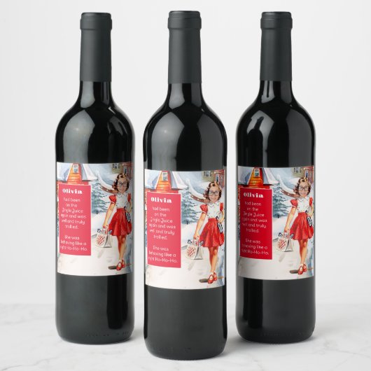 Vervang uw gezicht Kerstmis Wijn Etiket (Flessen)