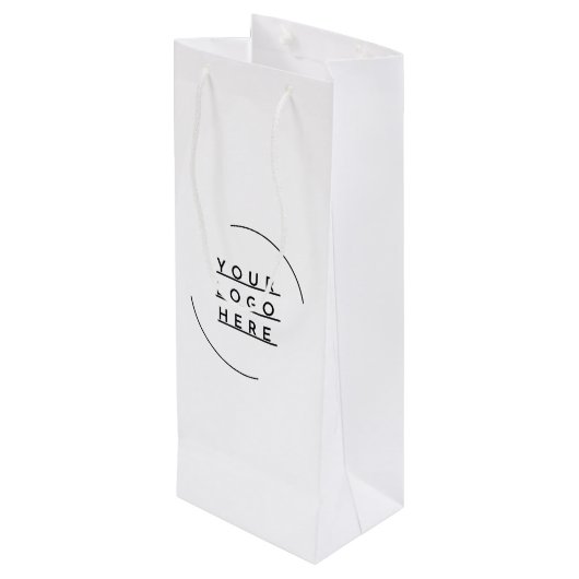 Vervang uw logo wijn cadeautas (Achterkant Gekanteld)