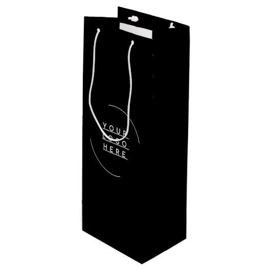 Vervang uw logo  wijn cadeautas (Voorkant Gekanteld)