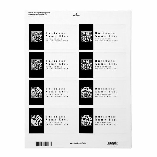 Vervang uw QR-code | Modern Etiket (Full Sheet)