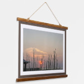 Vervangbare foto bruine randafdruk hangend wandkleed (Gebogen)