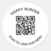 Vervangbare QR-code Restaurant Sticker (Voorkant)