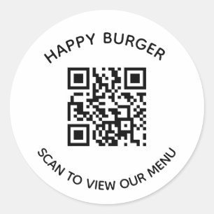 Vervangbare QR-code restaurantsticker Ronde Sticker