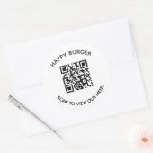 Vervangbare QR-code restaurantsticker Ronde Sticker (Envelop)