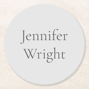 Vervangen door Jouw naam Klassieke plaat Ronde Kartonnen Onderzetter